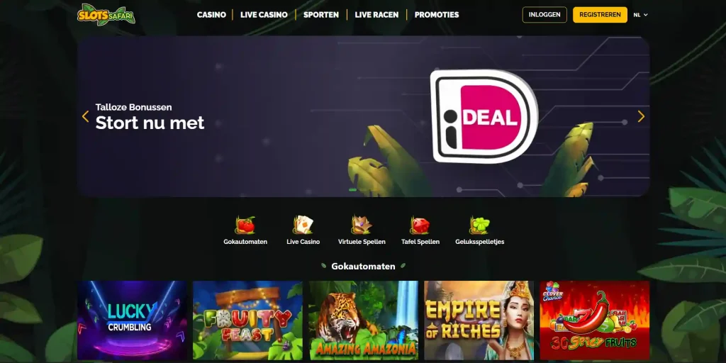 Slots Safari promotiepagina met het actuele welkomstaanbod
